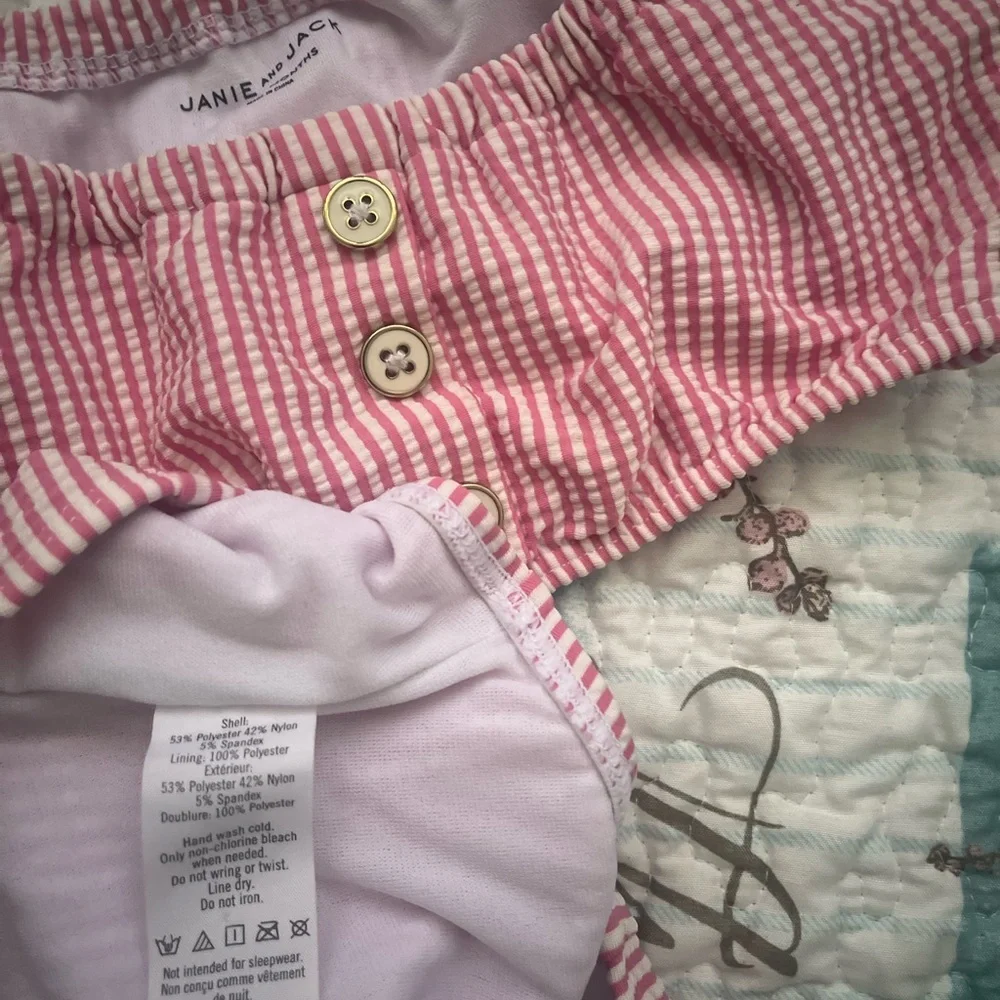 Janie and Jack Seersucker Striped Two Piece Swimsuit